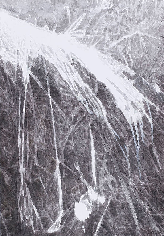 Öl auf Papier, 70 x 50 cm, 2017 - sw Oel auf Papier